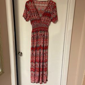 West loop long red summer dress. Size large